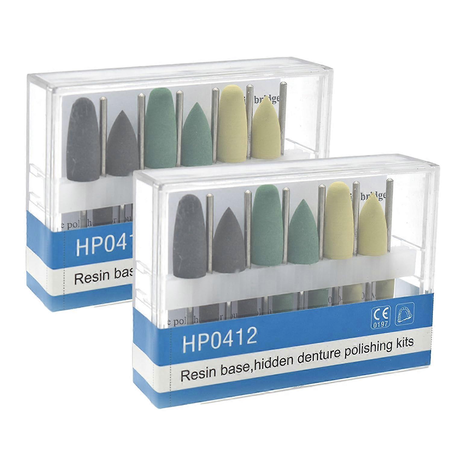 Silicone Composite Polishing Kit 12 Pcs Resin Base Denture Polishing Burs 2.35mm Compatible with Dental Tools