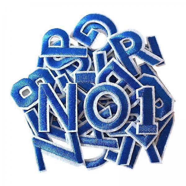 3xIron on Patches DIY Crafts Letter and Number Patches for Shirts Clothes Hats Blue