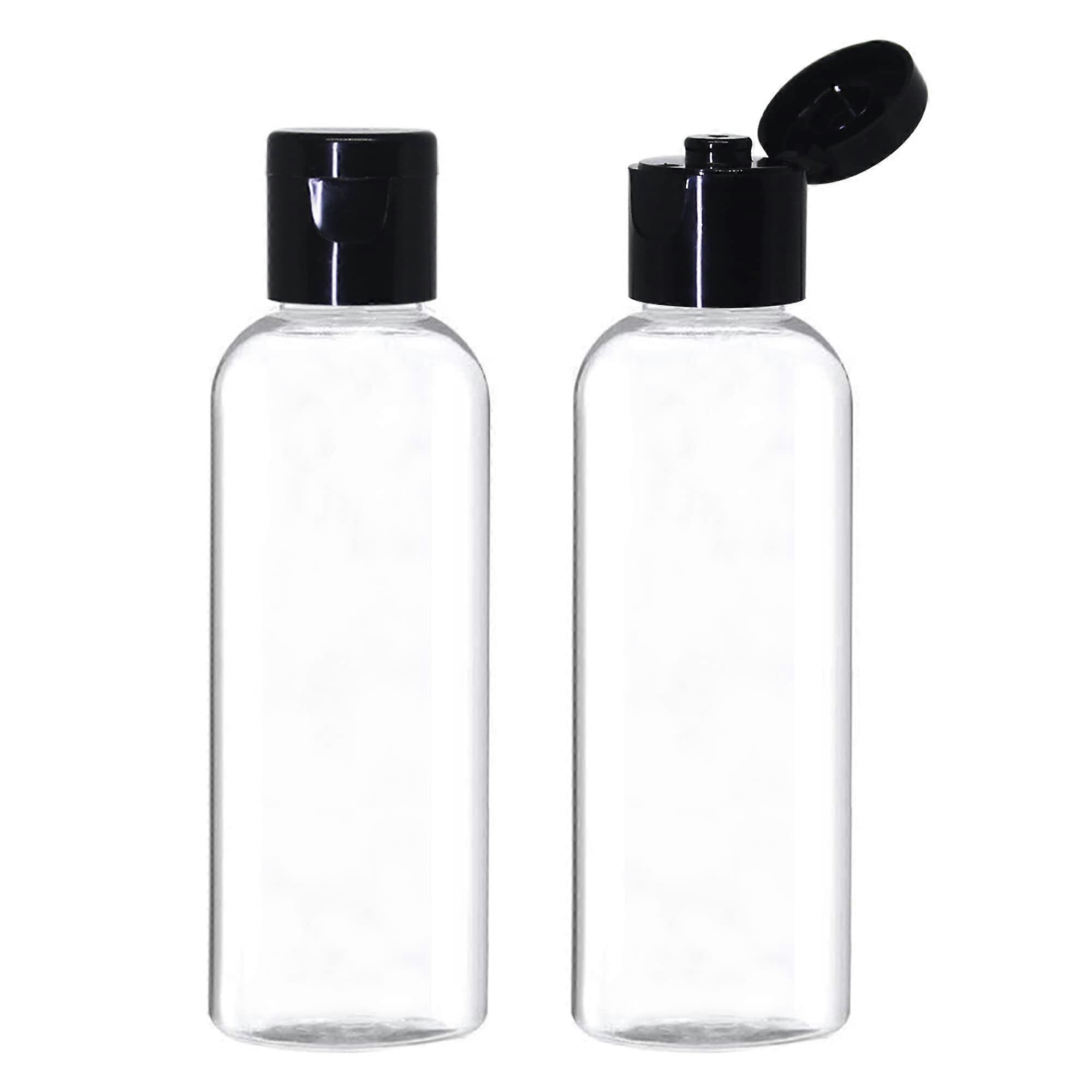 100ml Empty Clear Plastic Bottles Refillable Travel Size with Black Flip Cap