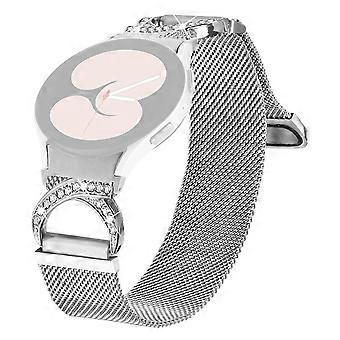 Uhrenarmband mit Anschluss für Samsung Galaxy Watch7 44mm/40mm Milanese Silber Metall Uhrenarmband Rhin