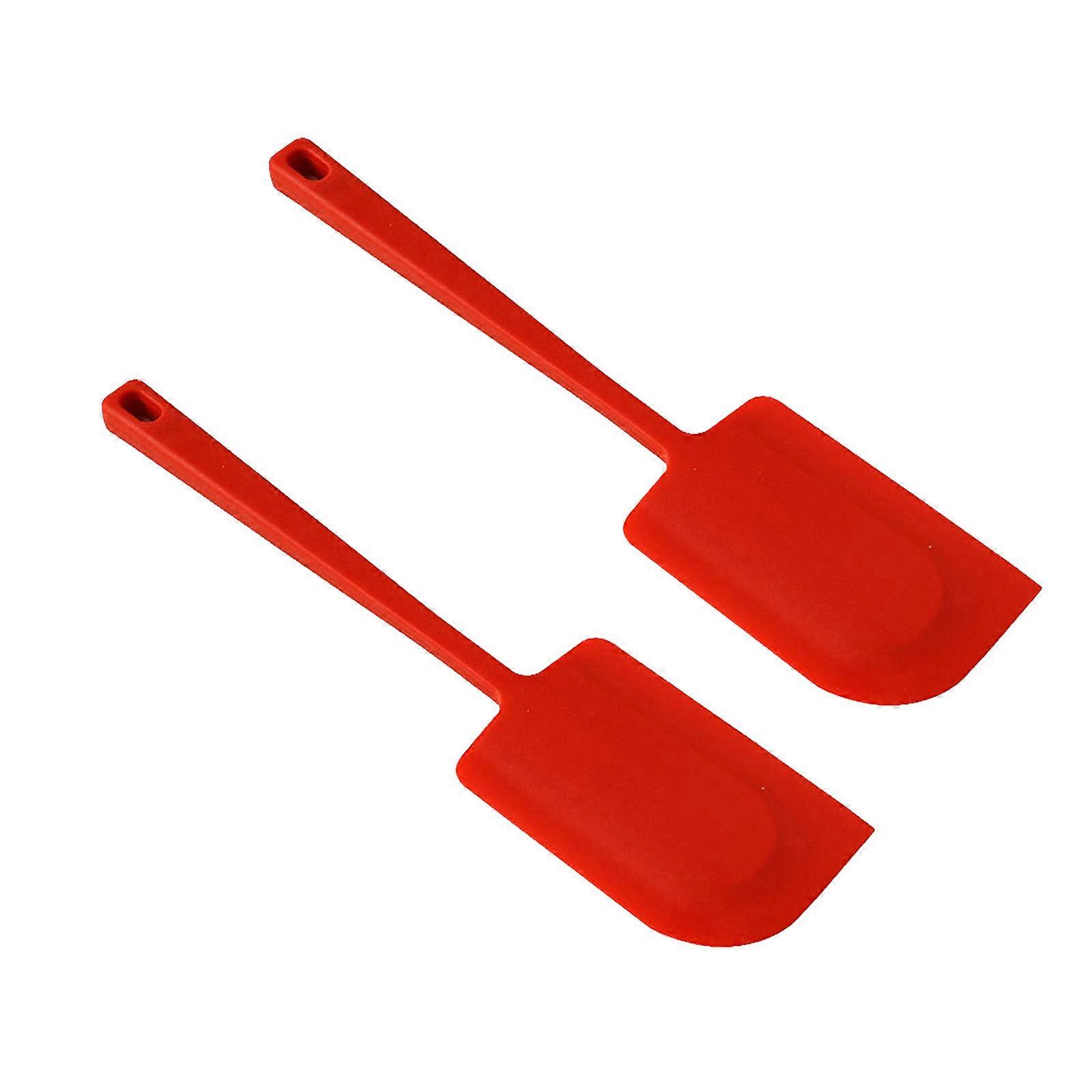 2Pcs Practical Silicone Spatulas Accessory Efficient Silicone Baking Tool for Mixing Scraping and Smoothing Batter