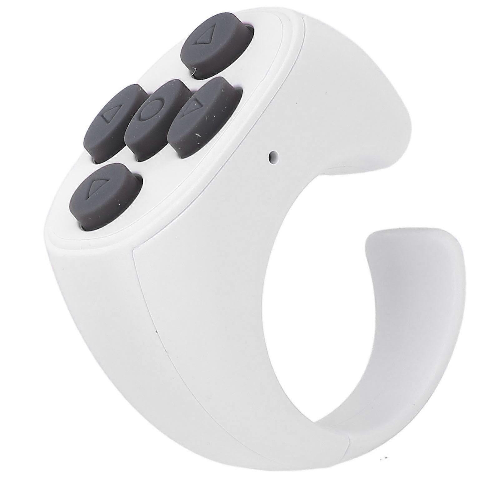 Remote Control Scrolling Ring Wireless Page Turner Remote Control Camera Shutter with Charging Case for Android Phones Tablets White 