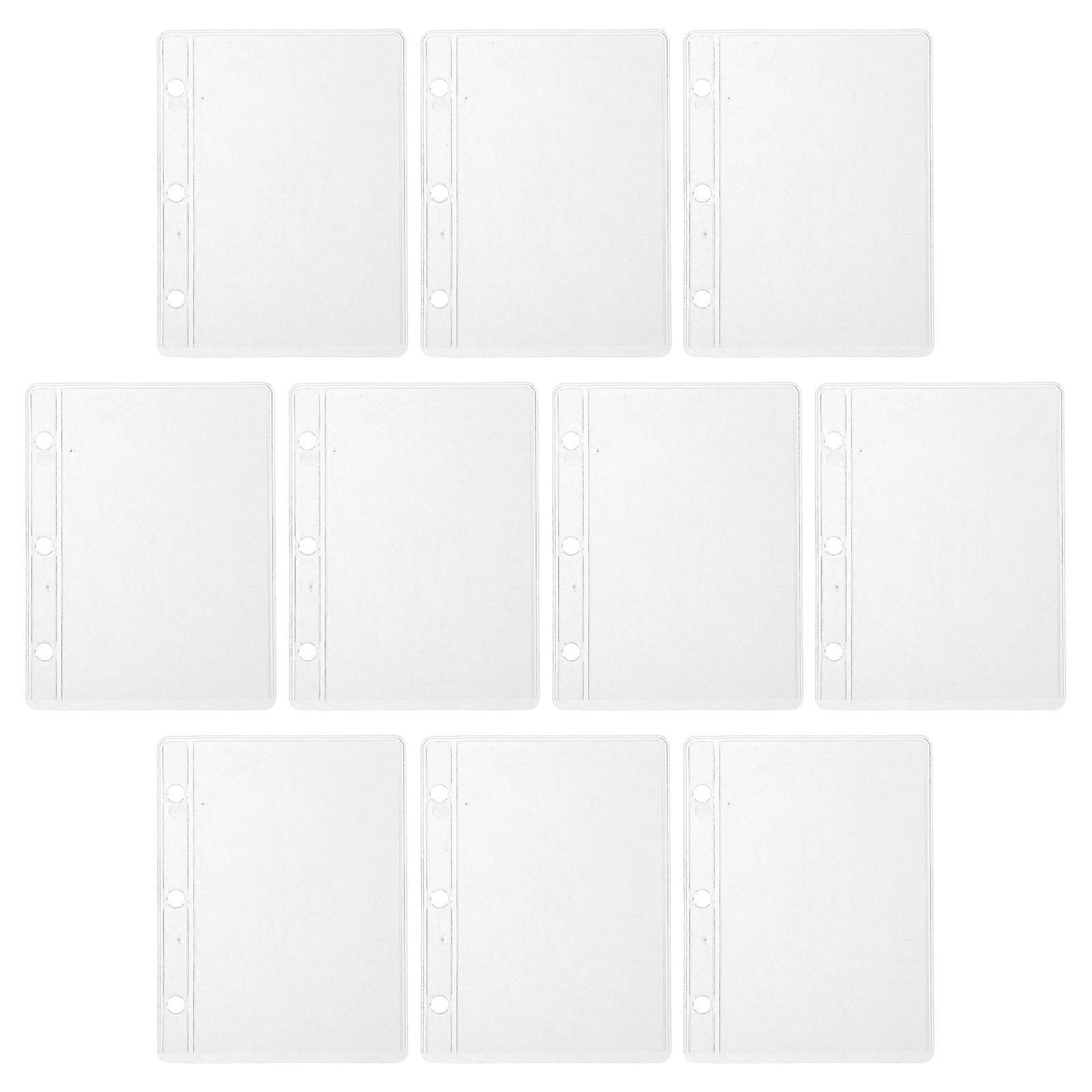 10pcs Transparent Mini Binder Pockets for Files, Documents, Receipts – Portable PVC Storage Inserts for Cards and Loose Leaf Budget Organization