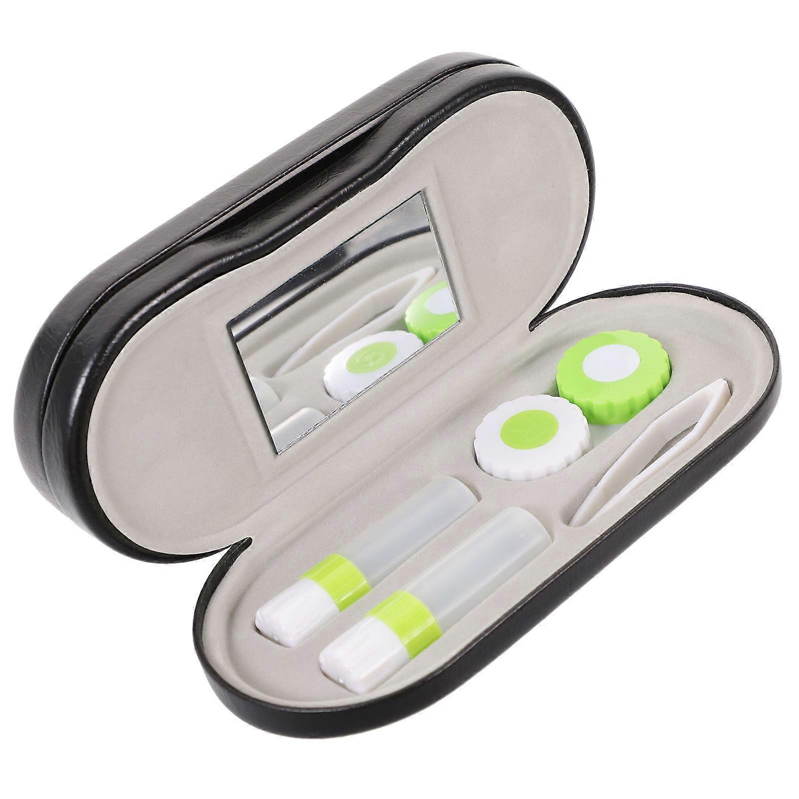 Portable Eyeglass Lens Case for Travel – Durable Black Holder with Protective Lining for Glasses and Lenses, Sleek Design for Home or On the Go Use