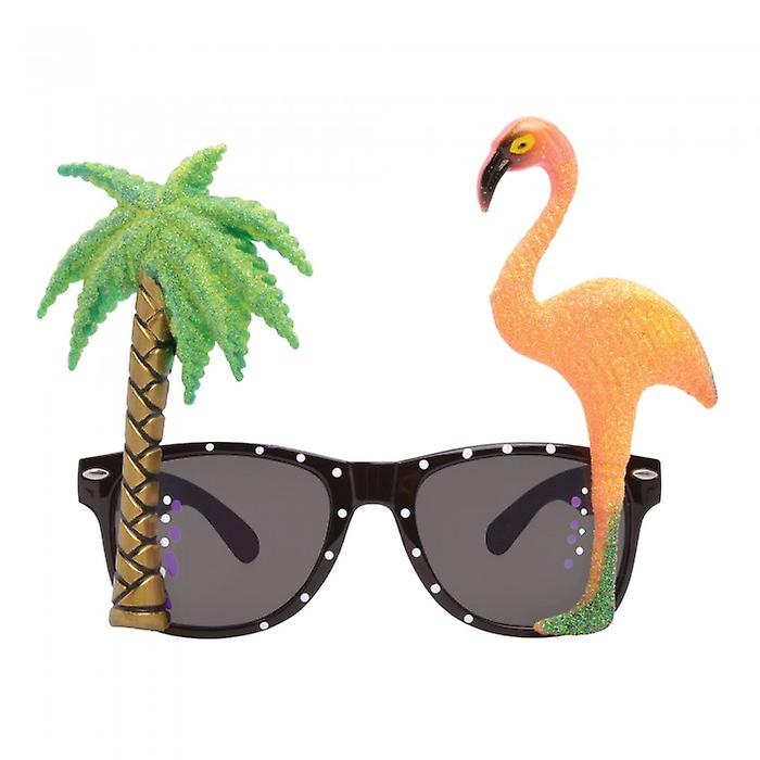 Bristol Novelty Unisex Adults Flamingo Palm Tree Glasses