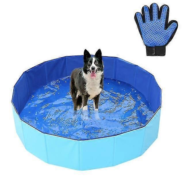 Foldable Bathtub for Pets, Collapsible Bathing Pool Suitable for Dogs, Cats, and Kids in Blue Color