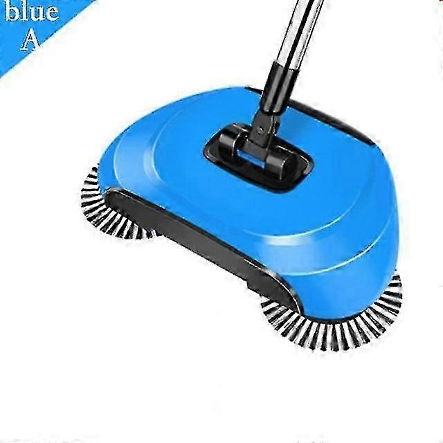 Magic Broom Stainless Steel Sweeping Dustpan Handle Household Hand Push Cleaning Blue