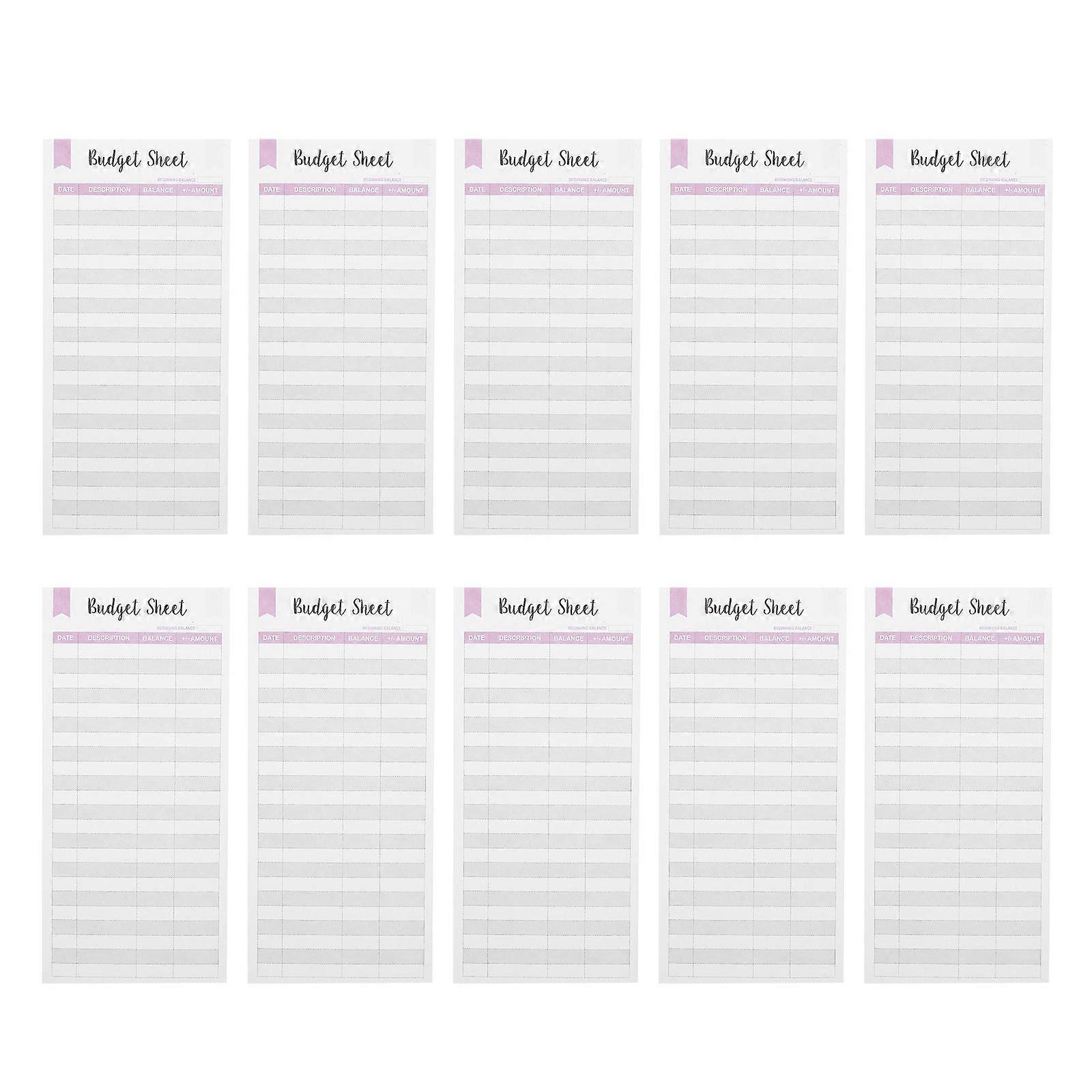 Budget Sheets with Expense Cards for Monthly Tracker 20pcs Red