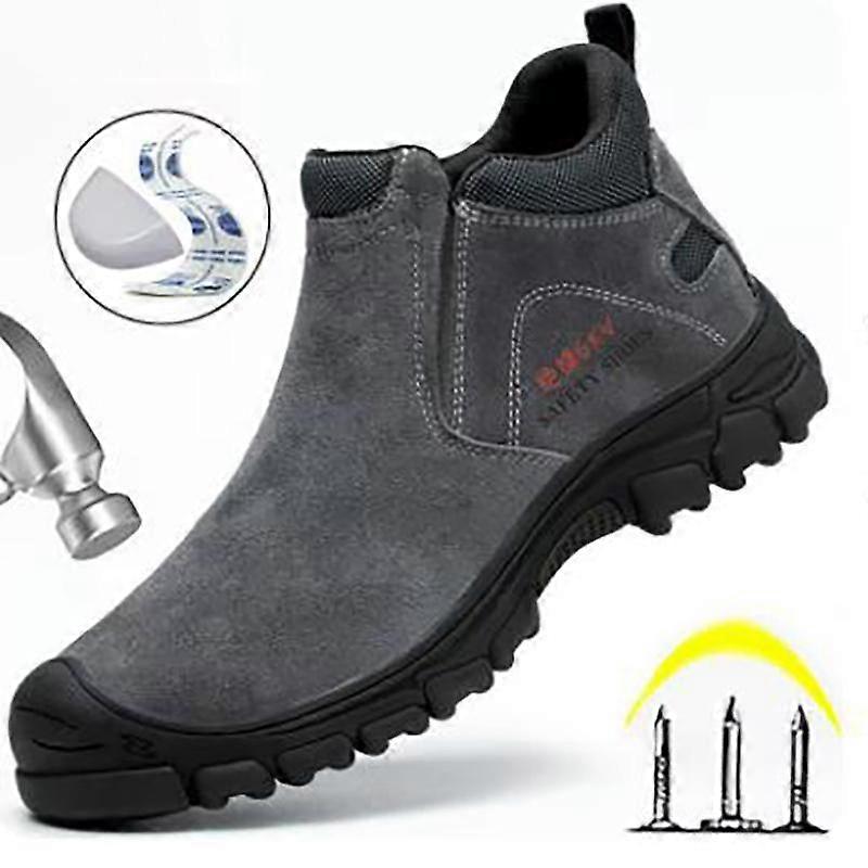 Men Work Boots Puncture Proof Safety Shoes Steel Toe Welder Protective ...