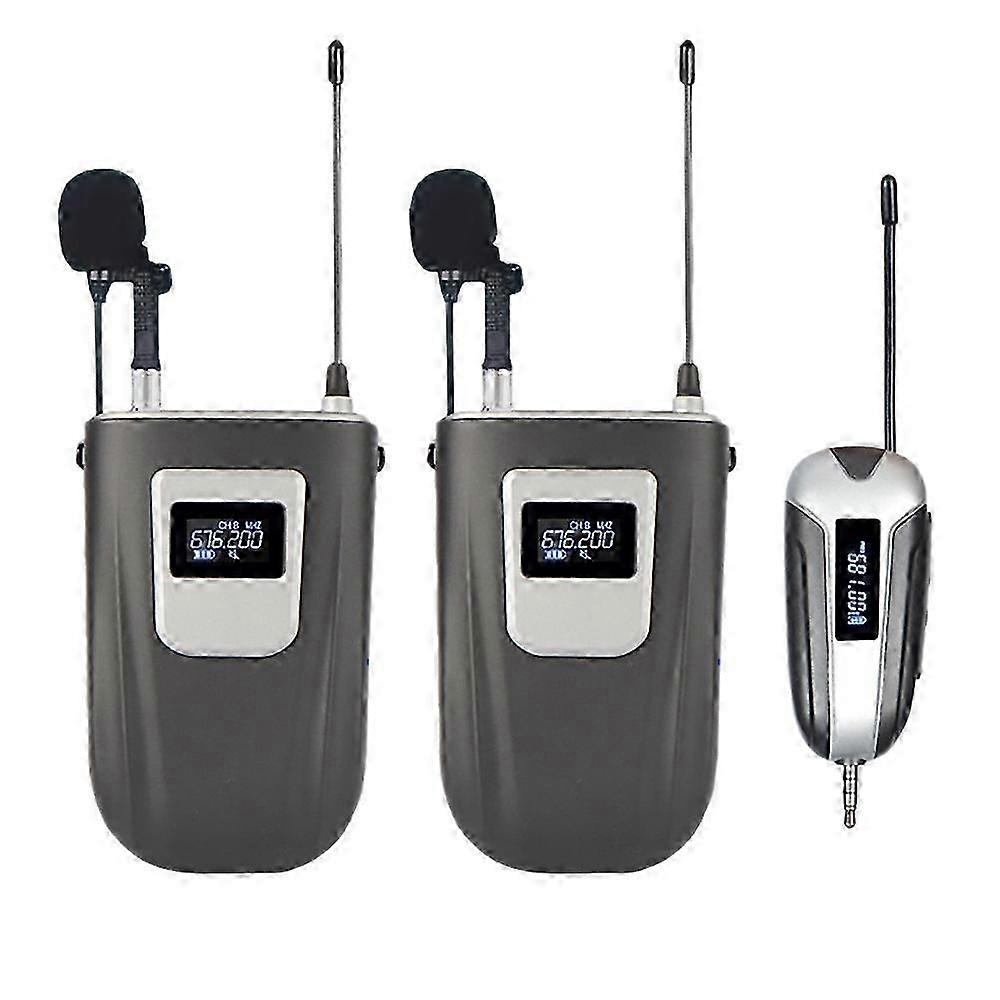 Wireless Lavalier Microphone System Dual Wireless Lapel Mic for DSLR Camera Recording Vlog Intervie