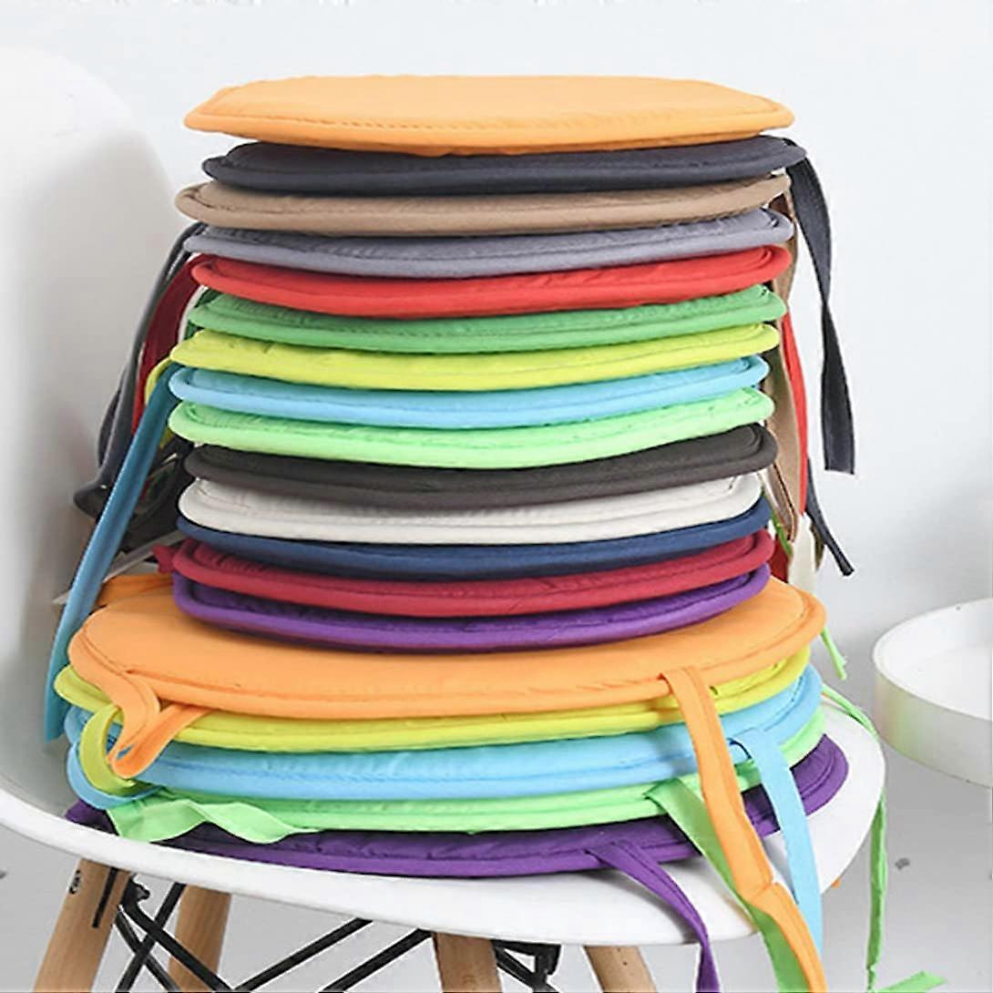 Round Chair Pad with Ties, Soft Cushion Seat Pads for Indoor Outdoor Use, 30 x 30 cm, Coffee, 6 Pack