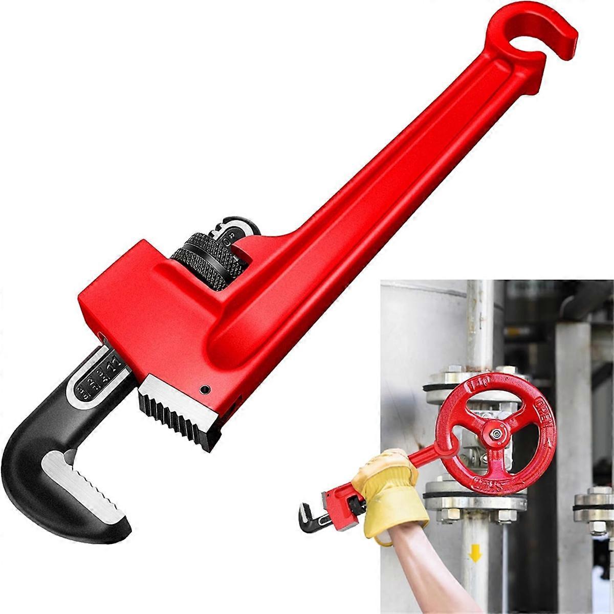 Double Ended Valve Wrench 10inch Pipe and Valve Wrench Wheels 1/8in - 1-1/2in Pipe Capacity for Pro