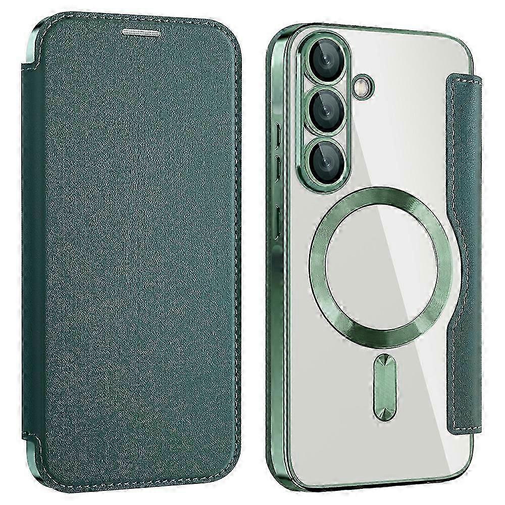 Leather Phone Case for Galaxy A36 5G with RFID Protection and Magnetic Functionality (Black)