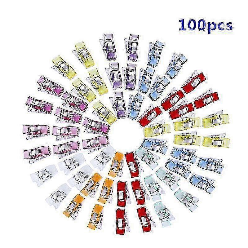 Colorful Plastic Sewing Clips - Lightweight & Durable (100pcs)