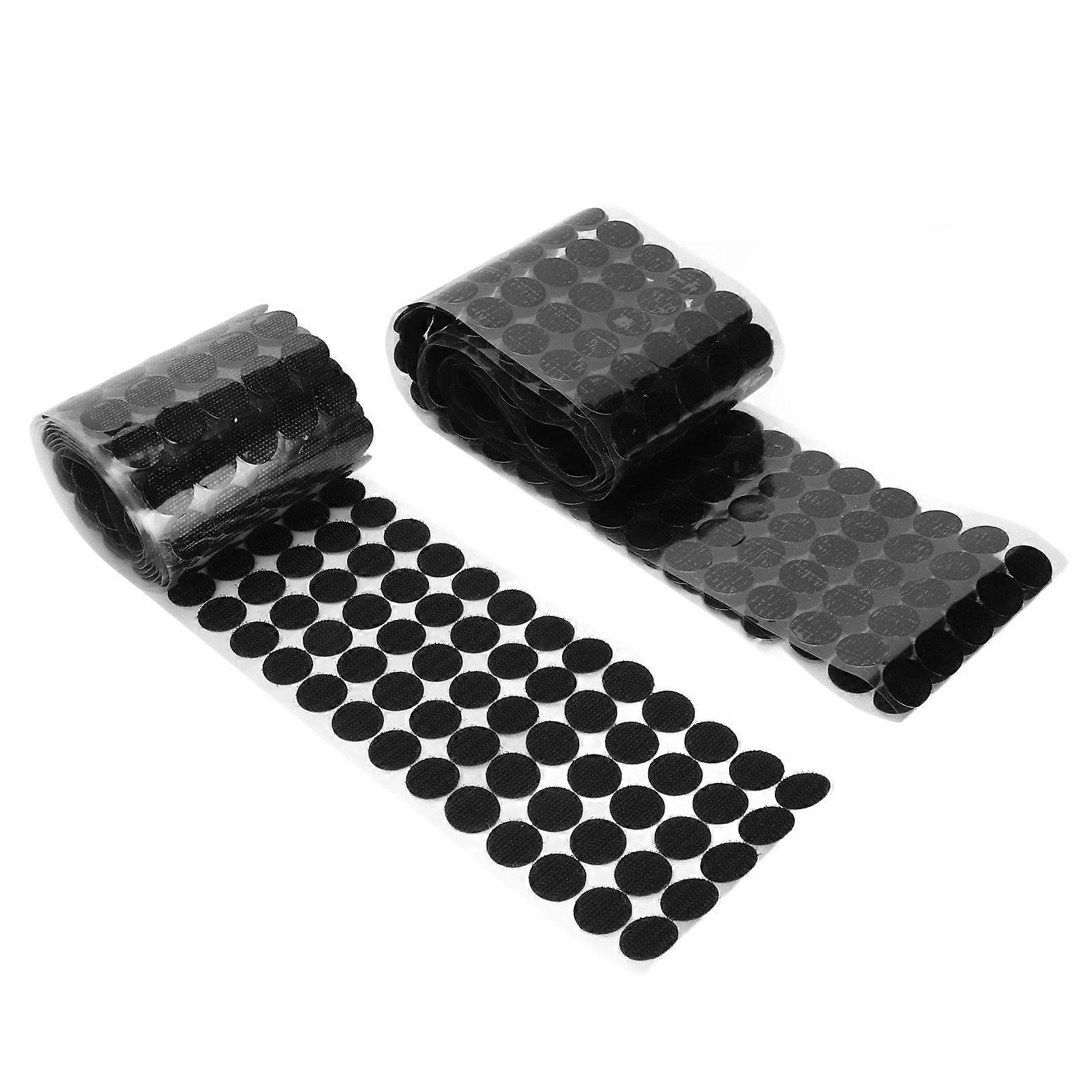2025 Latest Model  500 Pairs Hook and Loop Dots 2cm Black Reusable Round Self