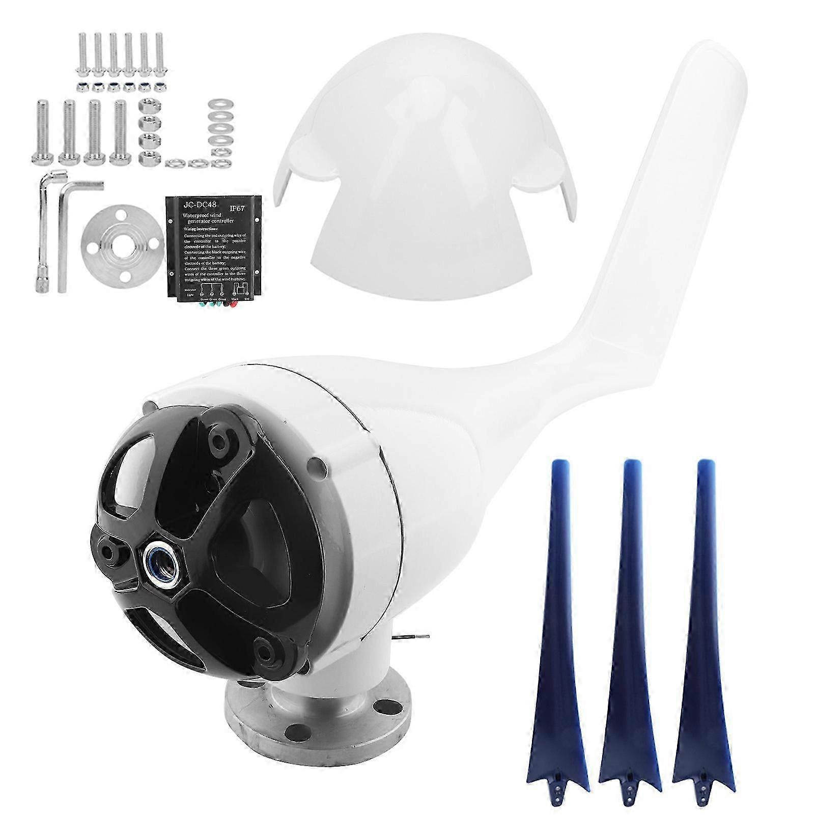 400W Wind Turbines Generator Kit 3 Blade Aerogenerator With Controller Accessory Blue 48v