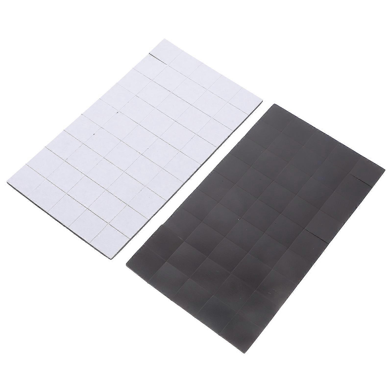 Adhesive Magnetic Squares With Adhesive Backing Flexible Magnet Sheet Square Black 2X2X0.2CM Craft Making Office Organization 90Set