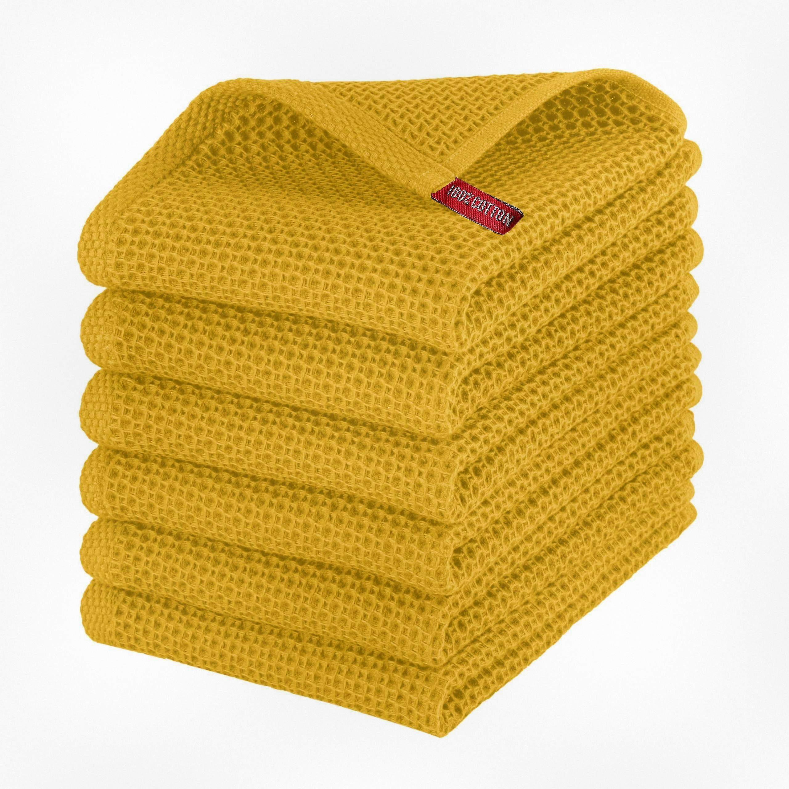 6 عبوات من مناشف المطبخ بوافل فاخرة 100٪ قطن تركي ، فائقة الامتصاص وتجفيف سريع للمطبخ والأطباق والتنظيف