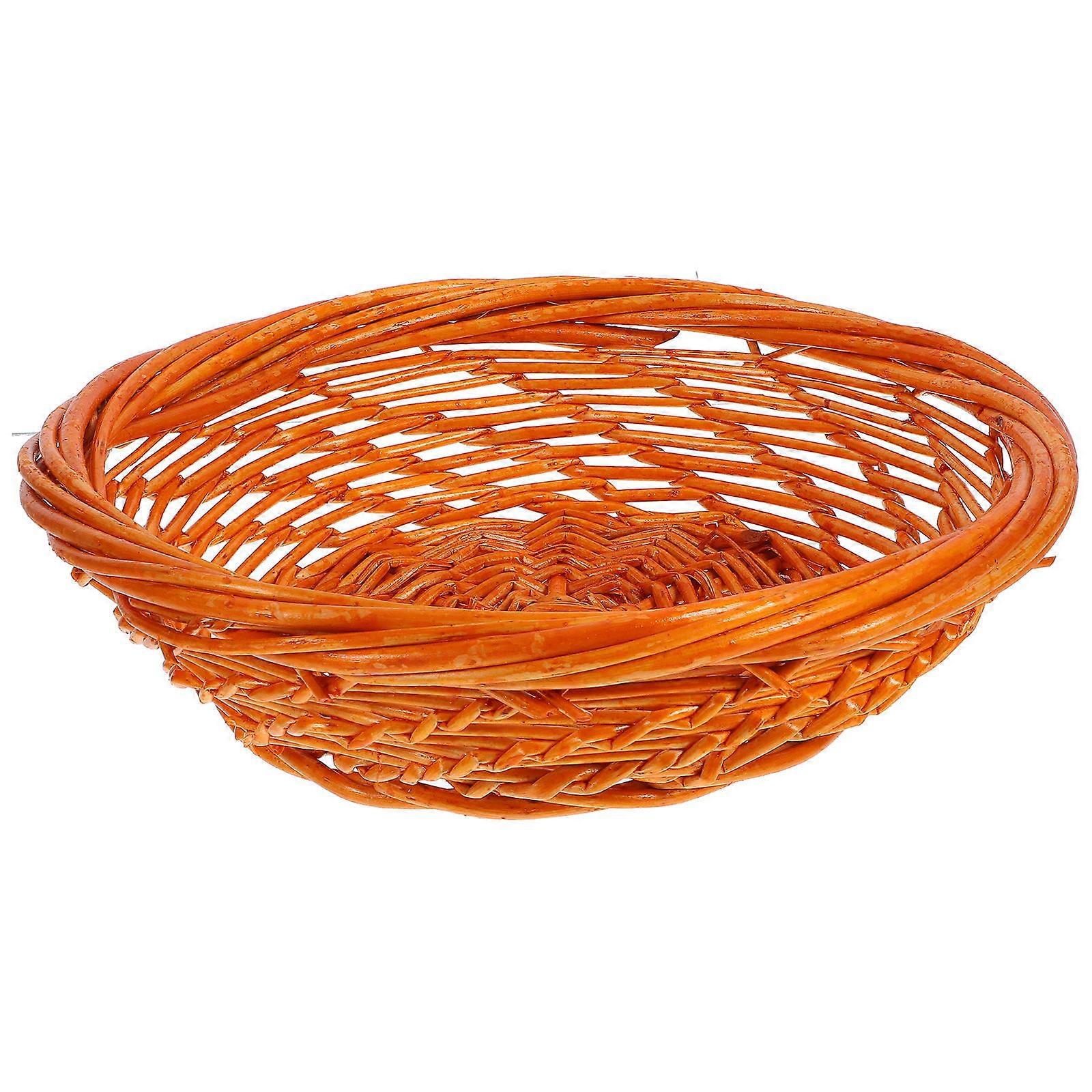 Vegetable Holding Woven Bin Chocolate Round Shape Homeowners 1Set