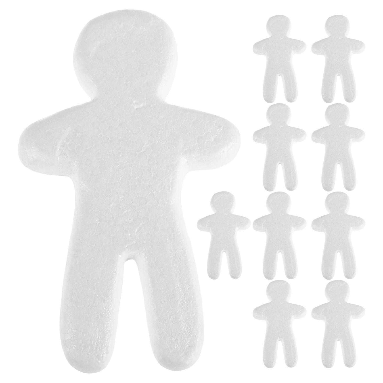 10pcs Unfinished Foam Doll Models for DIY Crafts, Painting, Cake Fondant Decor – Versatile, Durable & Realistic Shapes for Creative Handmade Modeling