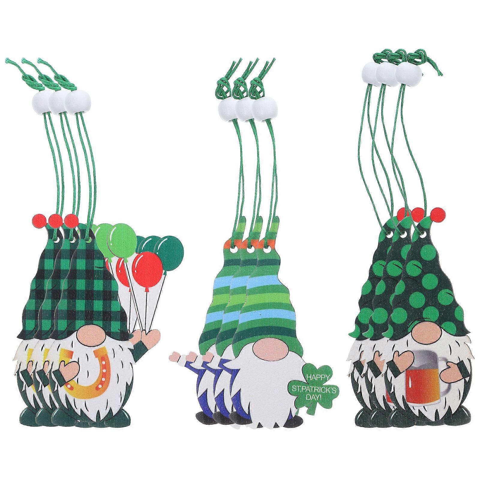Irish Festival Decoration Patricks Day Pendant Home Decoration Assorted Color 9Pcs