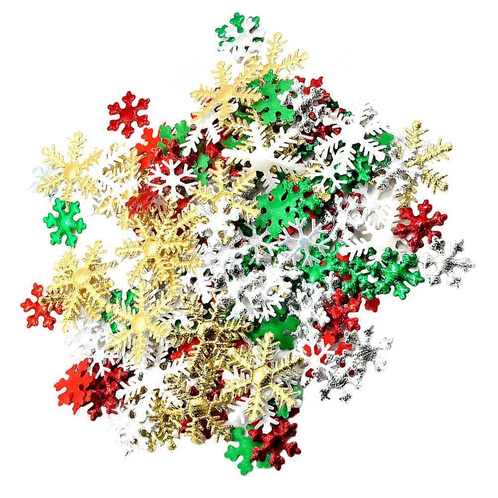 200pcs Multi Color Simulation Snowflake Christmas Tree Decorations – DIY Craft Ornaments for Holiday, Party & Indoor Use