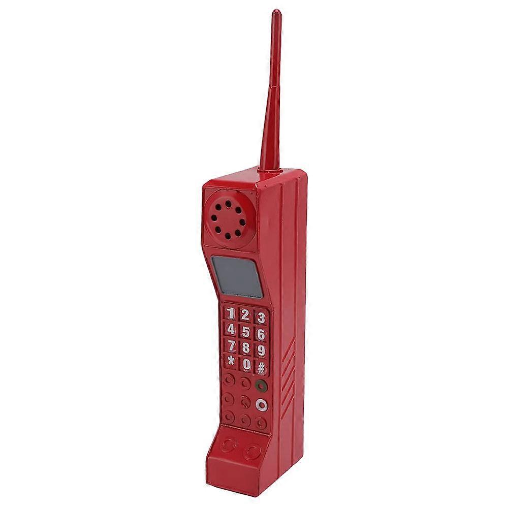 Retro Phone Model Rectangular Iron Cellphone Photo Prop Home Decoration 1Set
