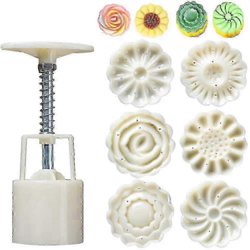 7pcs Bath Bomb Mold Set with 1 Press & 6 Stamps