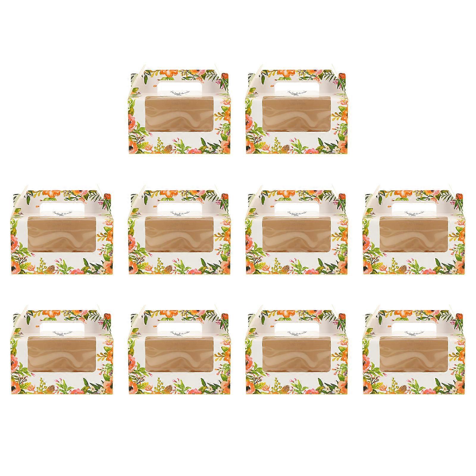 Party Cake Boxen Rechteckige Form Transparent Fenster Design Bäckerei Desserts 10Pack