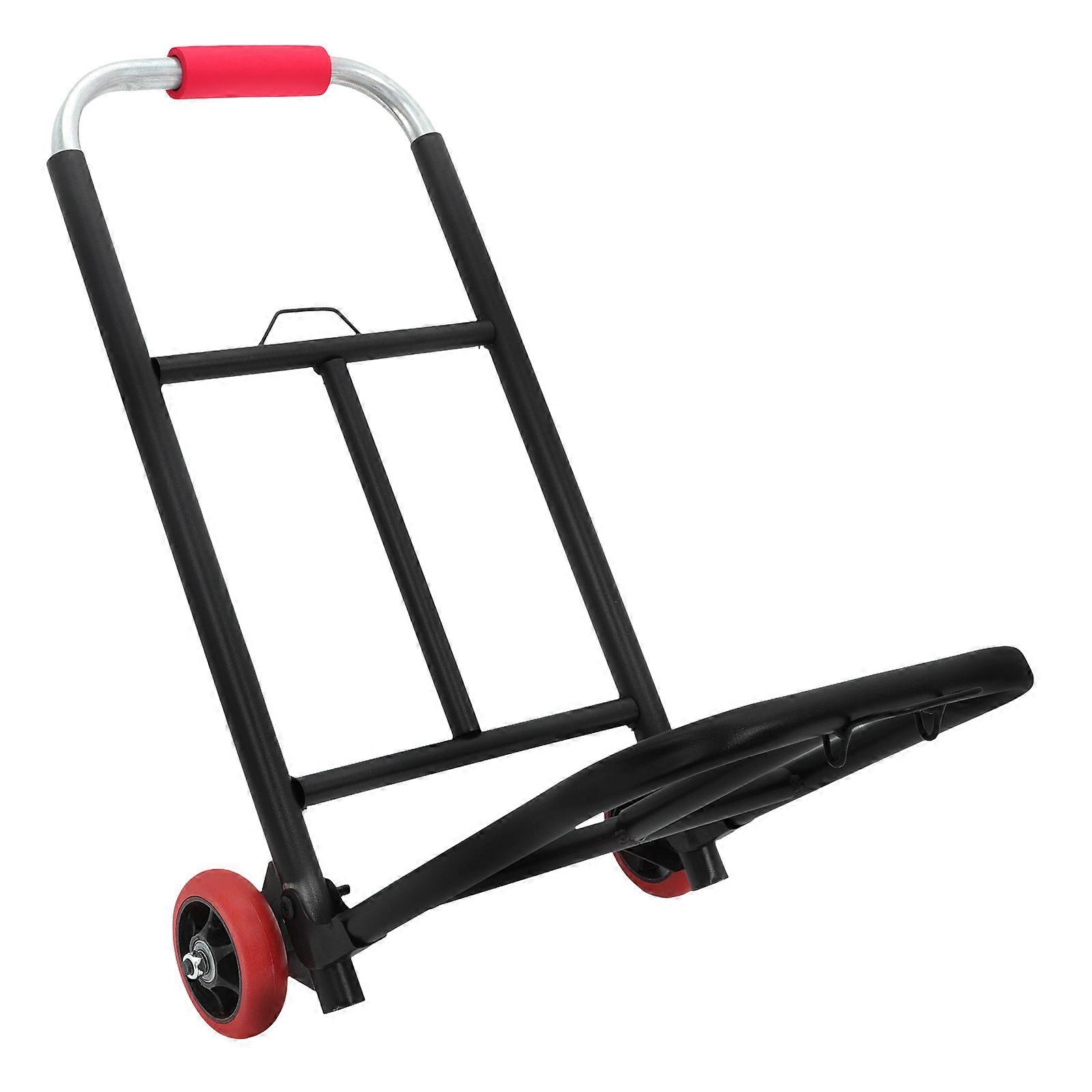 Foldable Hand Cart Dolly Heavy Duty Portable Utility Trolley with Handle Frame for Grocery Shopping Outdoor Use Max Load