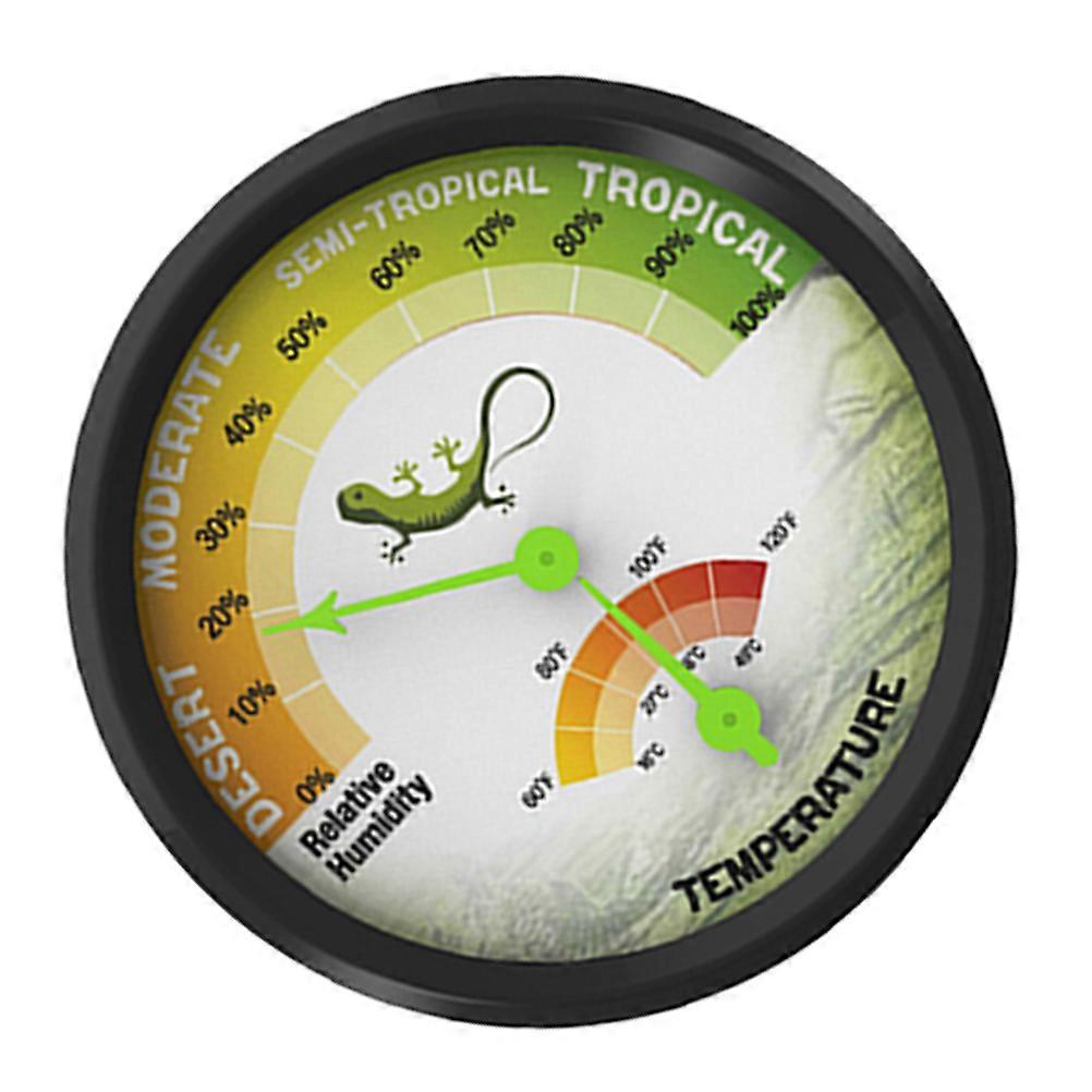 Compact Mechanical Thermometer Hygrometer for Reptile Tanks – Accurate Battery Powered Humidity and Temperature Gauge for Vivariums and Pet