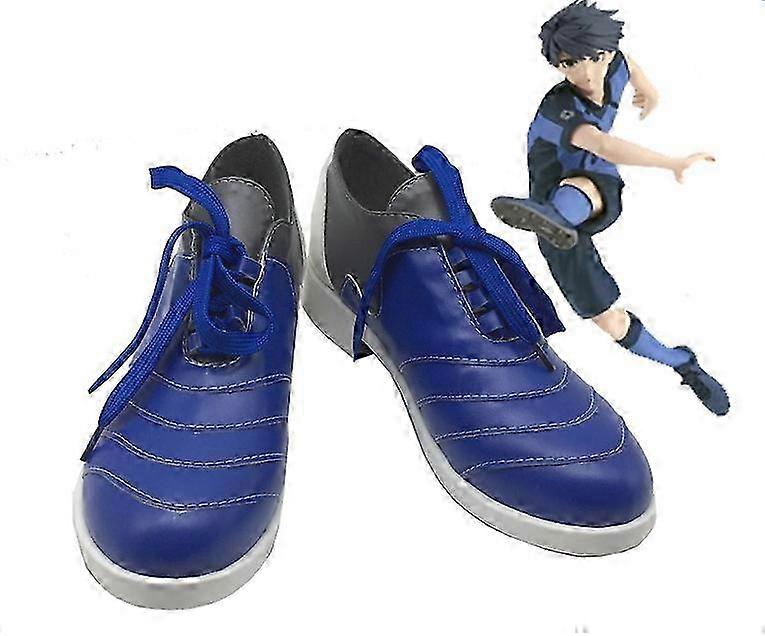 Anime Lock Cosplay Boots for Isagi Yoichi Blue Shoes Men's Halloween Carnival Custom Made Shoes