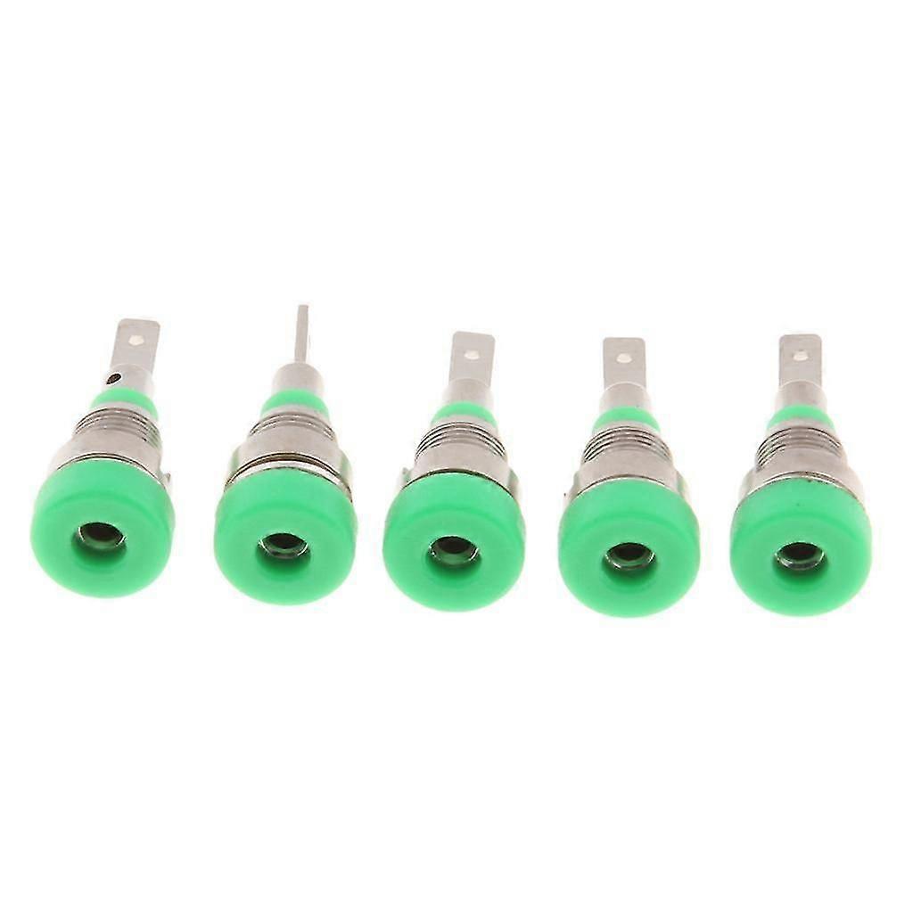 5Pieces 2mm Banana Jack Binding Post Nut for Multimeter Banana Socket green