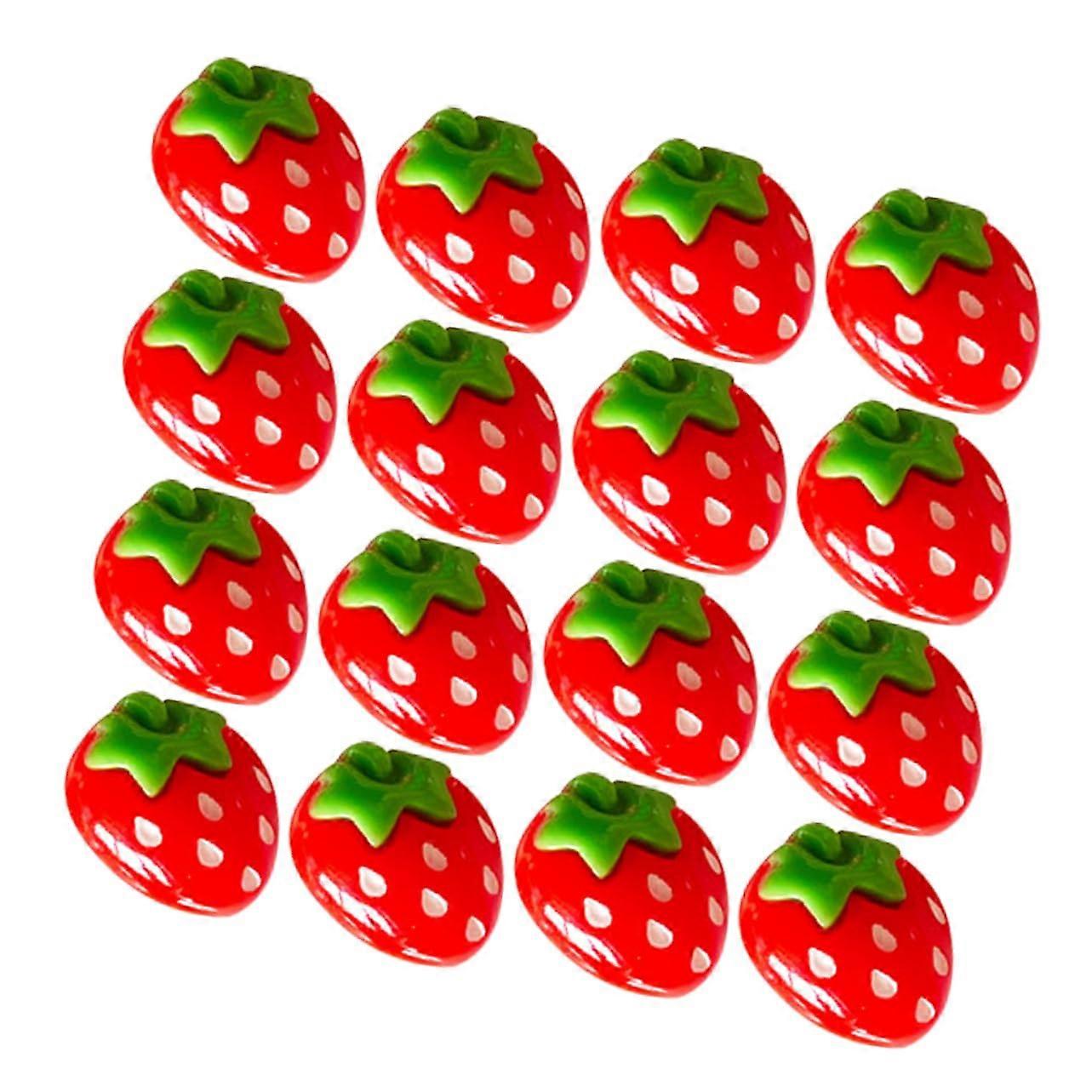 30Pack Strawberry Drawing Pins, Cork Board Thumbtacks, Mini Resin Pins