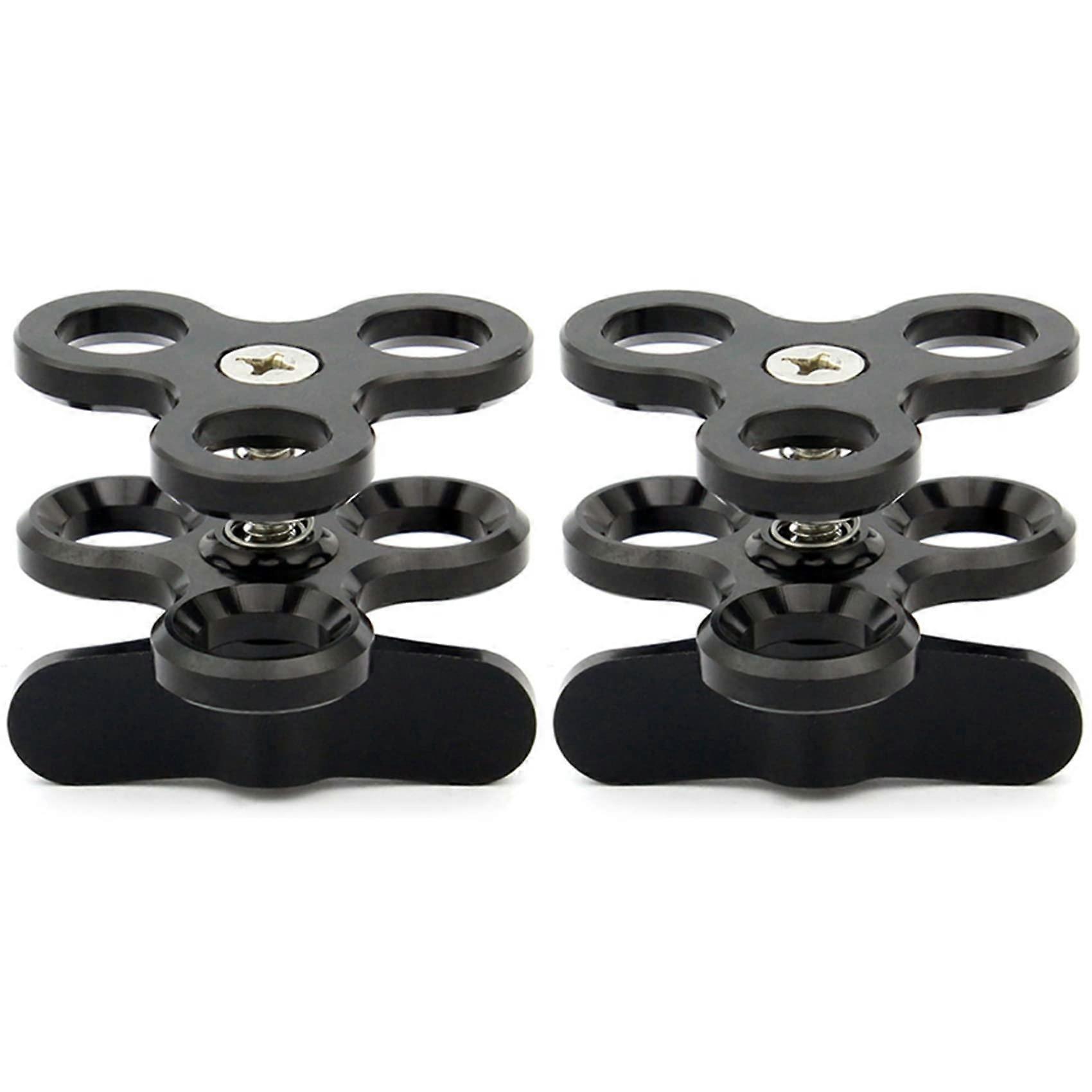 Aluminium Alloy Ball Joint 3 Section Clamp Mount Lamp Holder for Underwater Photography Accessories Black