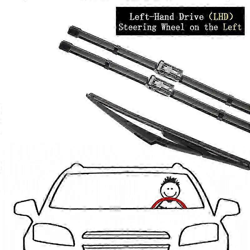For 3x Wiper Blades Set for Suitable Brand GLS Class 2013~2019 Front Rear Window Accessories