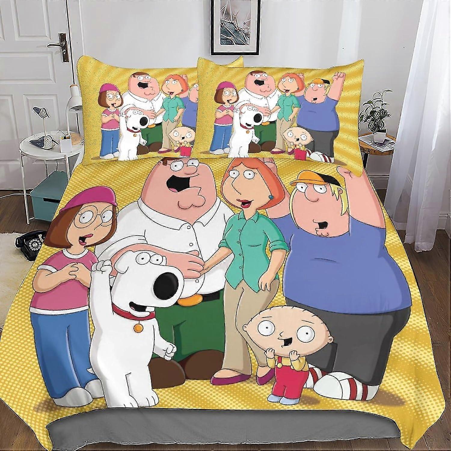 Conjunto de Cama Engraçado Anime Impresso em 3D - Capa de Edredom Respirável Macia com Fecho de Zíper, 3 Peças