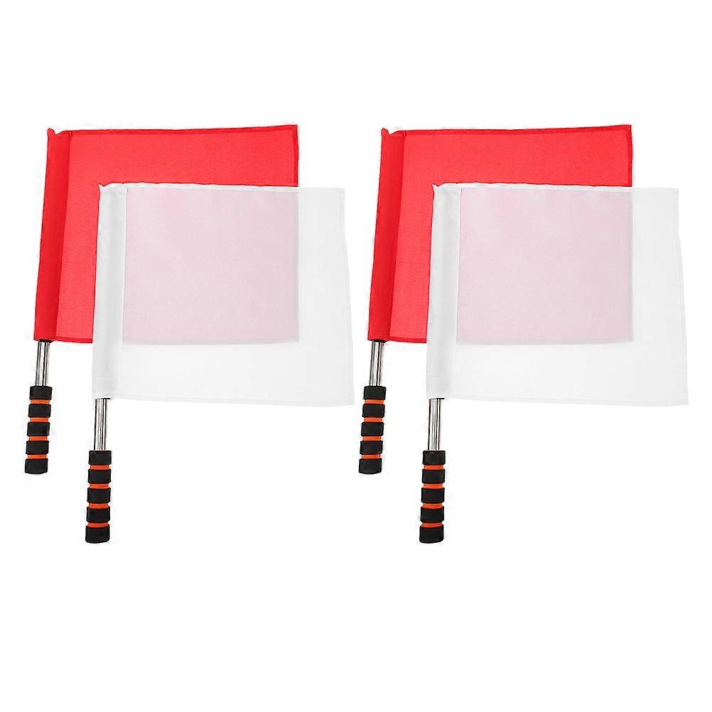 4pcs Durable Stainless Steel Referee Flags for Soccer, Volleyball, and Football Training – High Visibility Signal Flags for Athletic Competition
