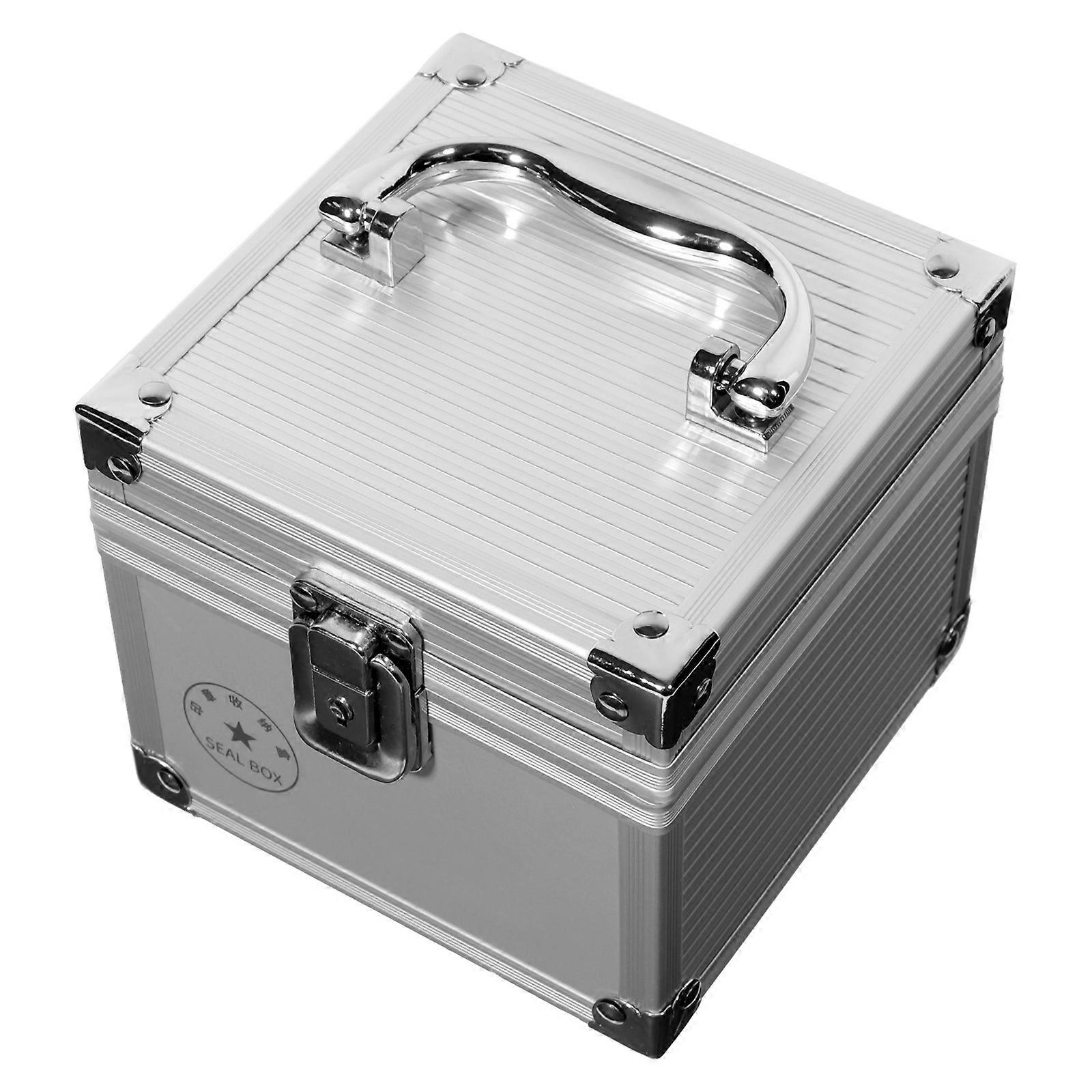 Stamper Storage Holder Lockable Storage Box 4-Compartment Official Seal Box Holder 1Set