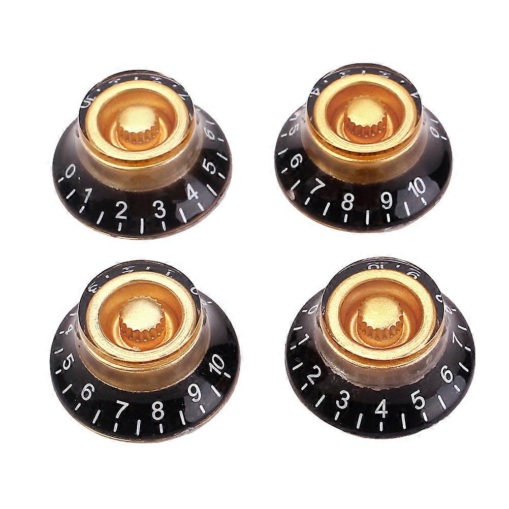 Tone Control Rotary Knobs Electric Guitar Parts Round Shape Plastic Material Style 4Pcs/Set
