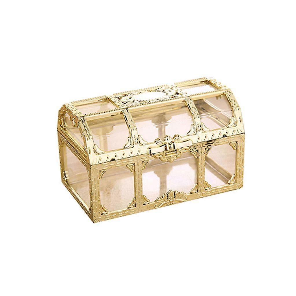Retro Transparent Storage Box Candy Jewelry Box Storage Box-Gold