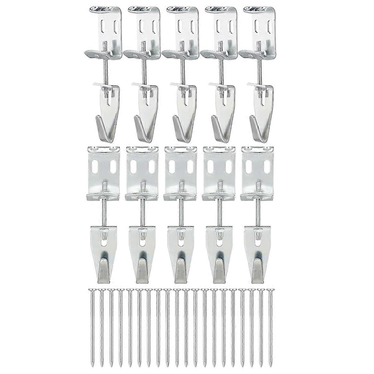 10 Pcs Adjustable Picture Hangers J Hooks Mirror Hanging Kit with Hangers Hooks for Mirrors Pictures
