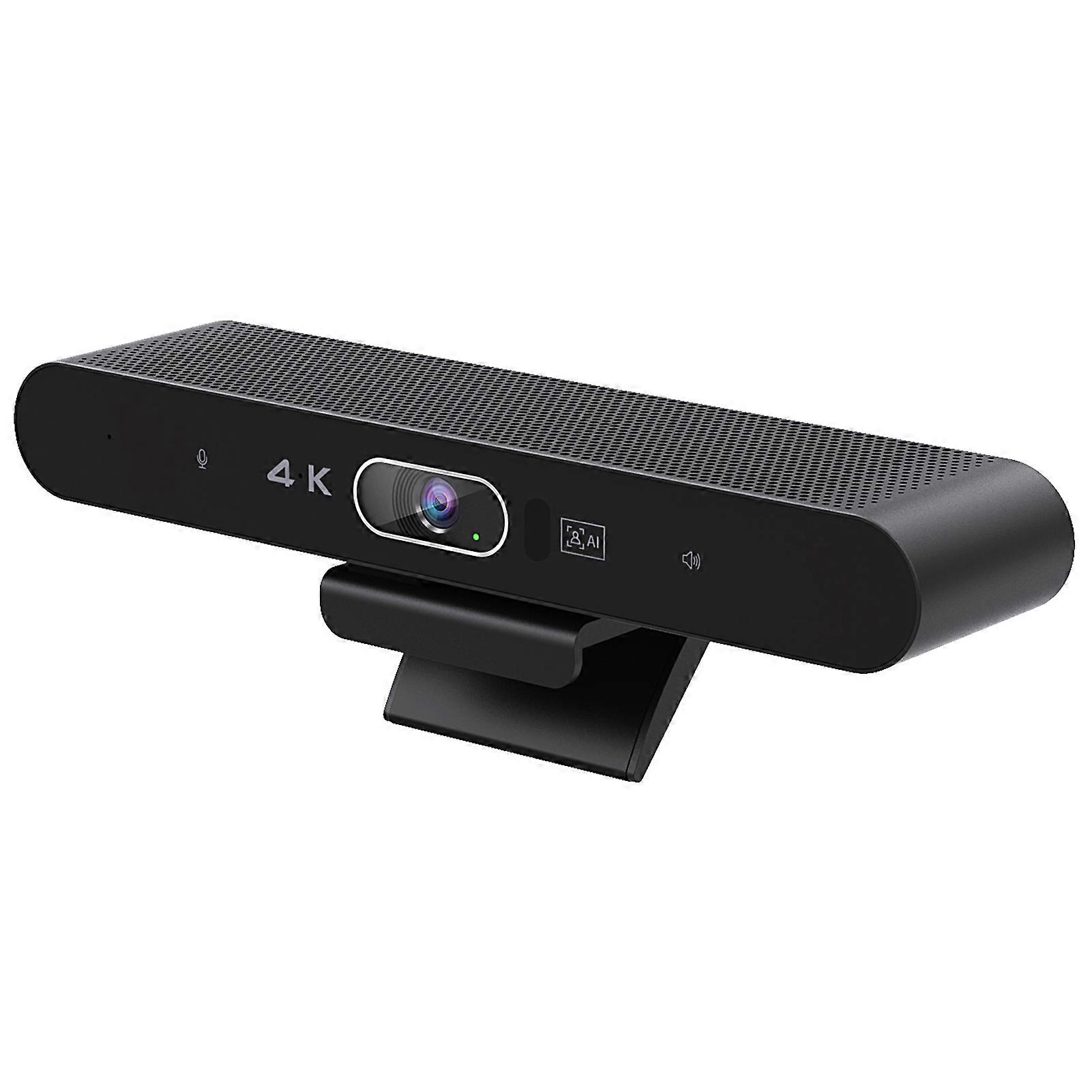 4K USB Webcam HD Video Conference Camera with Microphone Speaker, AI Face Tracking Auto Focus 360° Voice Pickup Plug and Play for Windows Mac Android