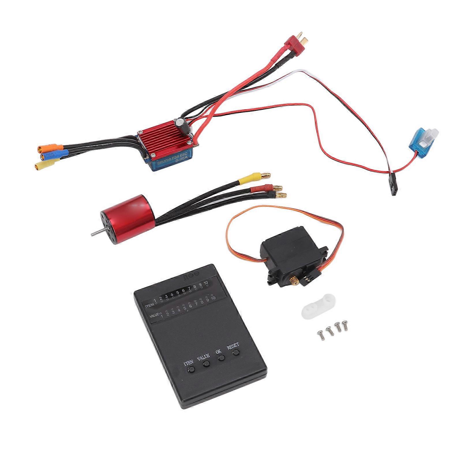 S2430 5800KV Kit motore brushless 25A ESC 2.2KG Servo in metallo Scheda di programmazione fai-da-te Combo per auto RC 1/16 1/18