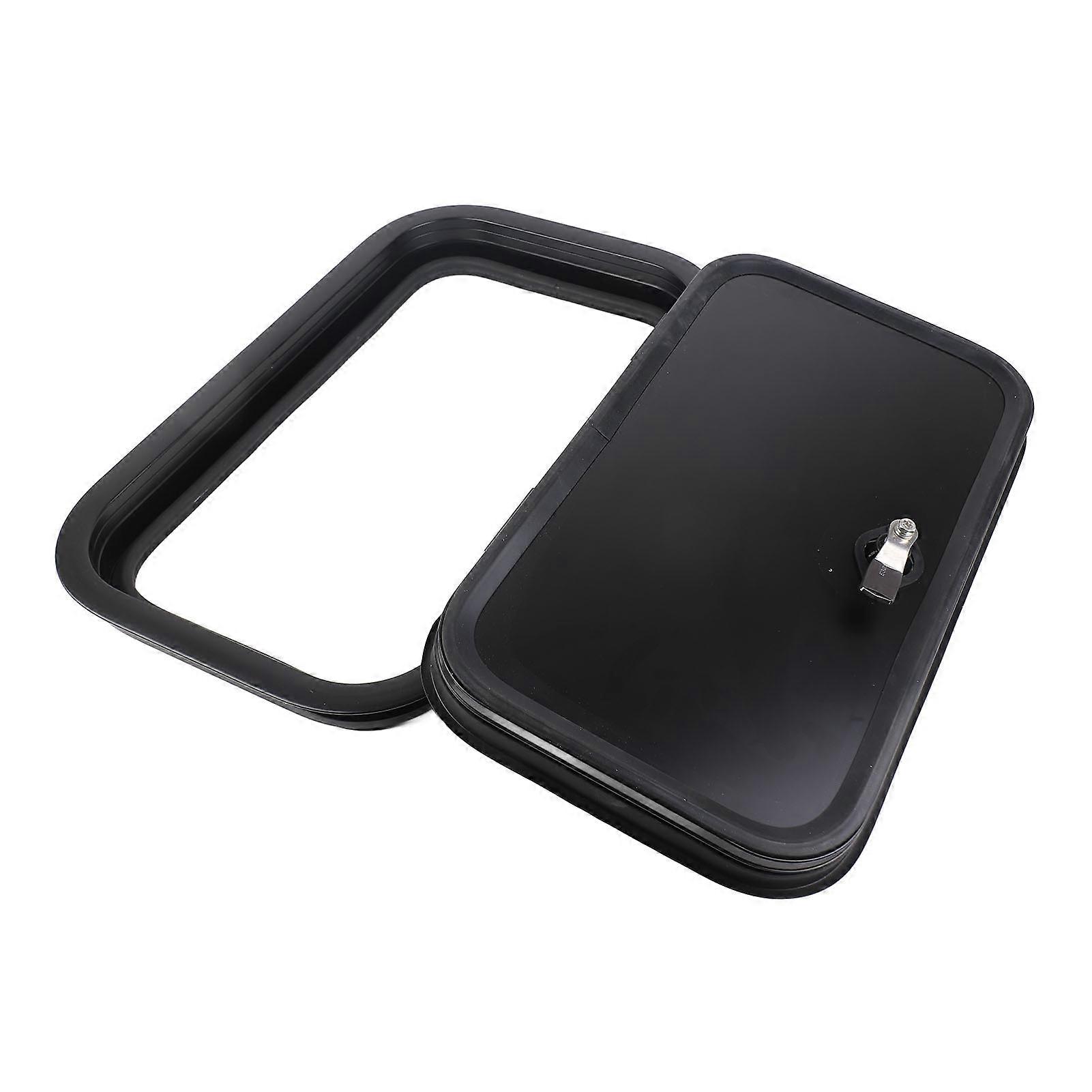 RV Baggage Door Black Heavy Duty Square Rounded Corners RV Baggage Door With Flat Lock and Keys