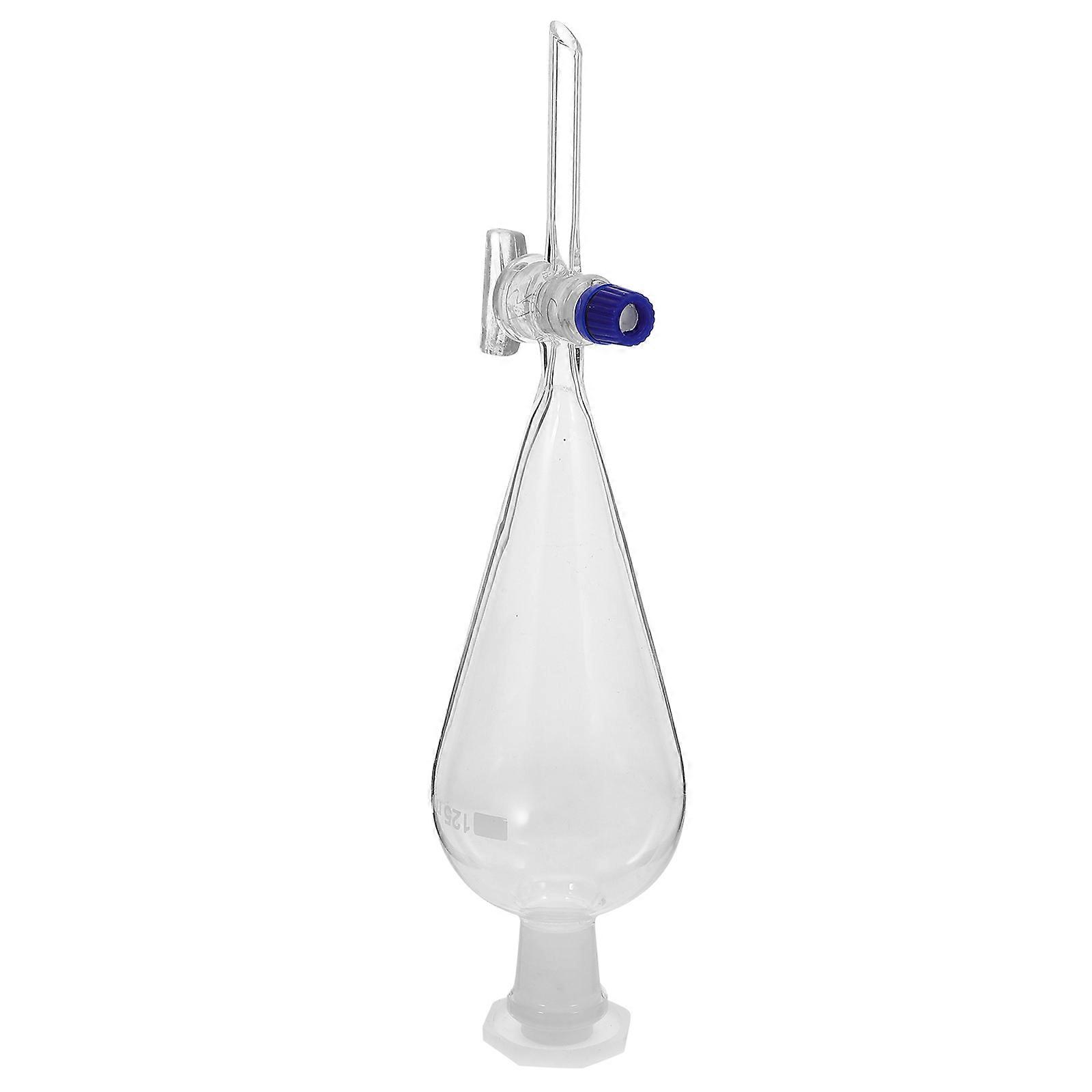 Laboratory Borosilicate Glass Distiller Pear Shape Separatory Funnel 25.50X6.10X6.10CM Liquid Separation 1Pack