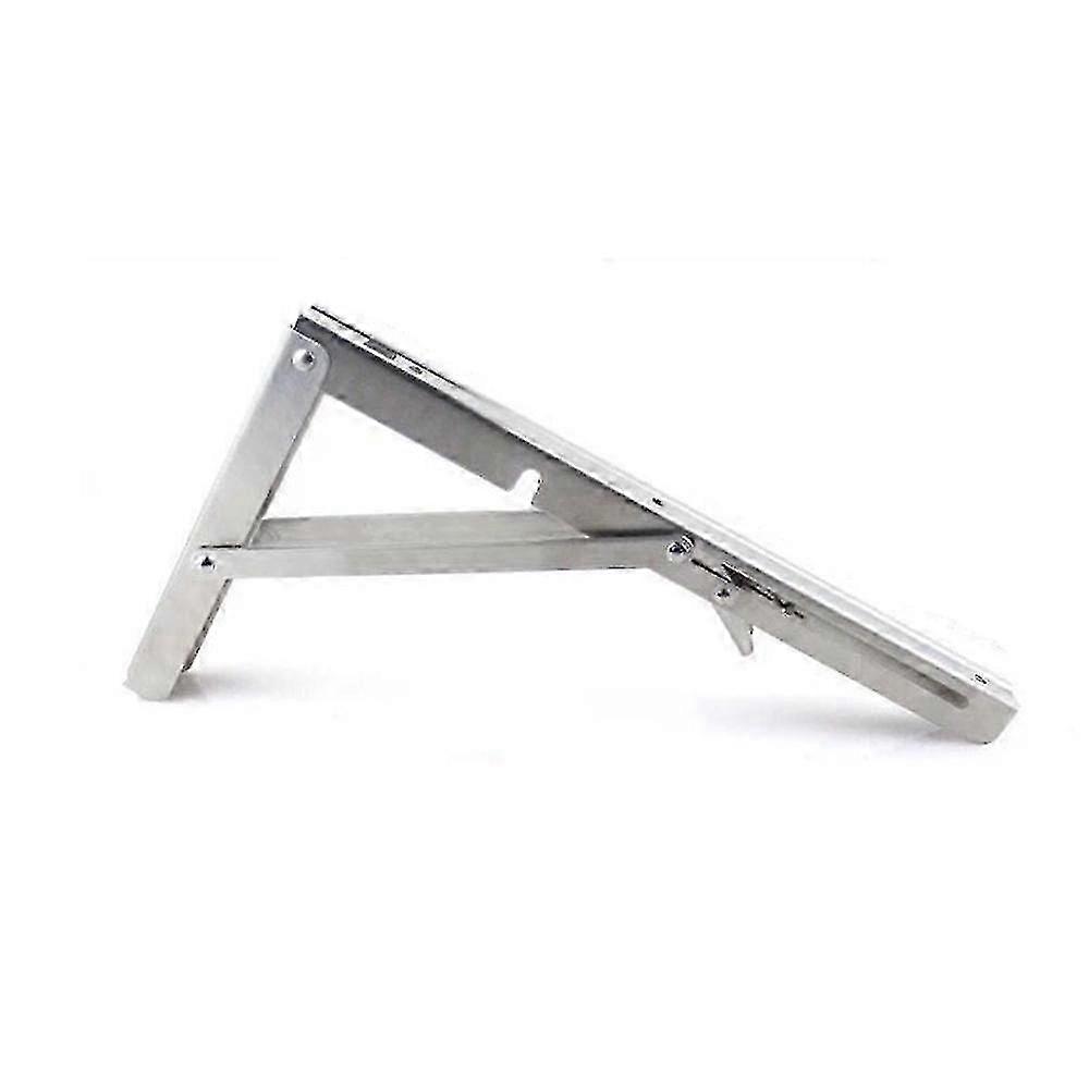Heavy Duty Folding Shelf Bracket Pair - Max Load 550lbs, Sturdy Silver Wall-Mounted Table Support for Garage & Home Use