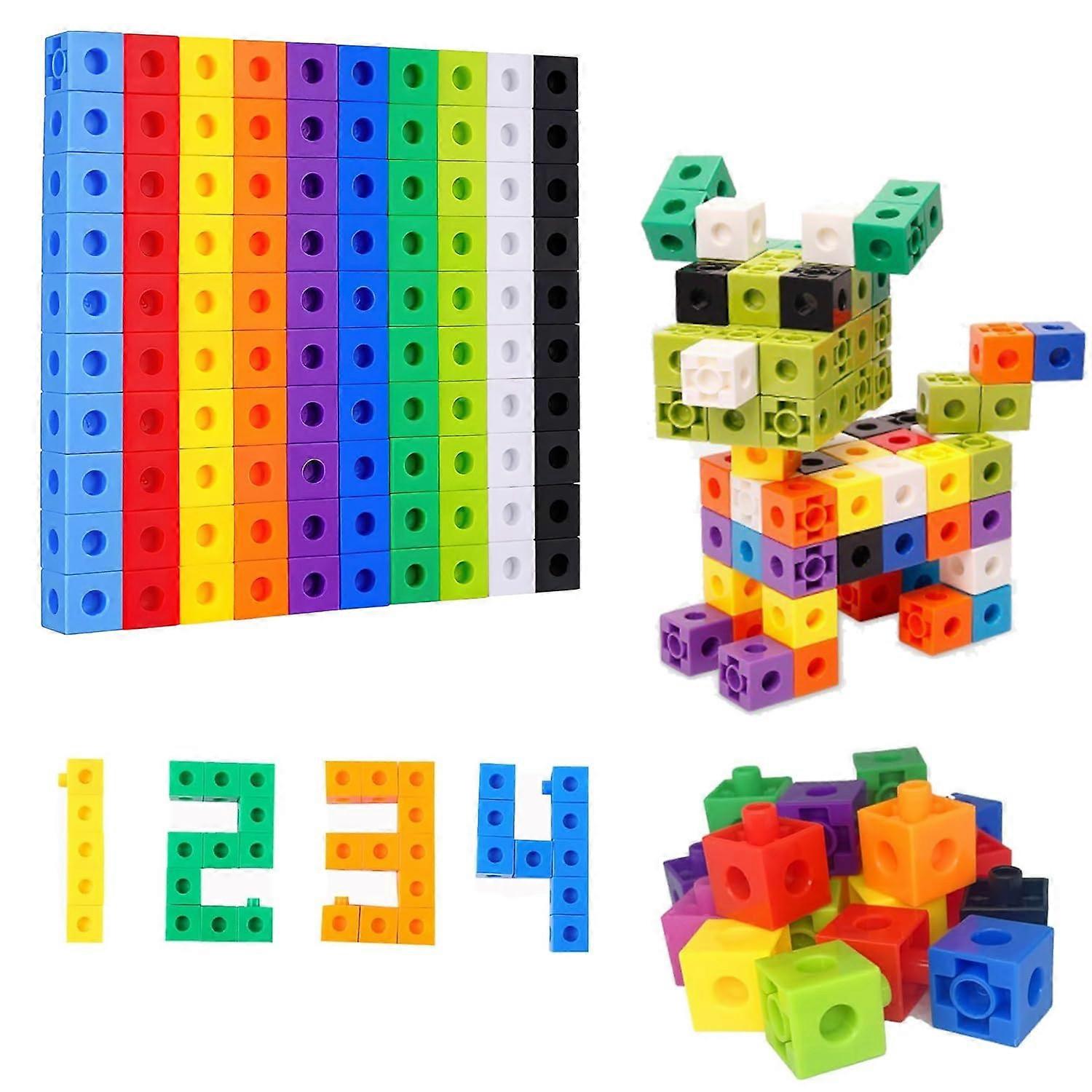 Math Cube 100 Pieces Number Blocks Set, Colorful Educational Toy for Kids Aged 3+, Learning Dice for Boys and Girls