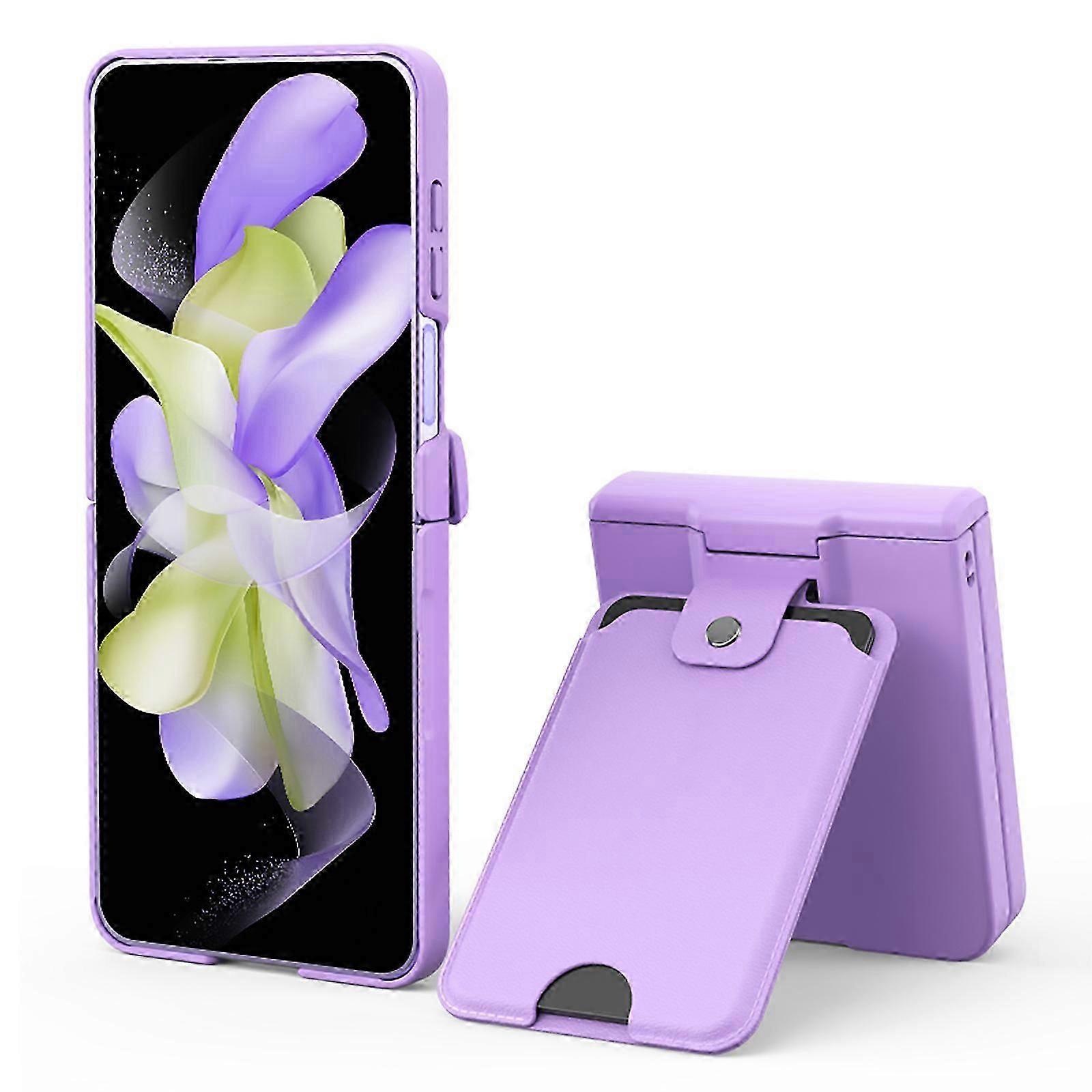 لحماية مفصلة زنبركية من سامسونج جالاكسي زد فليب 5 ، حافظة Z Flip 5 مع حامل حزمة بطاقة ، غطاء شامل للكمبيوتر الشخصي مقاوم للصدمات ل Z Flip 5