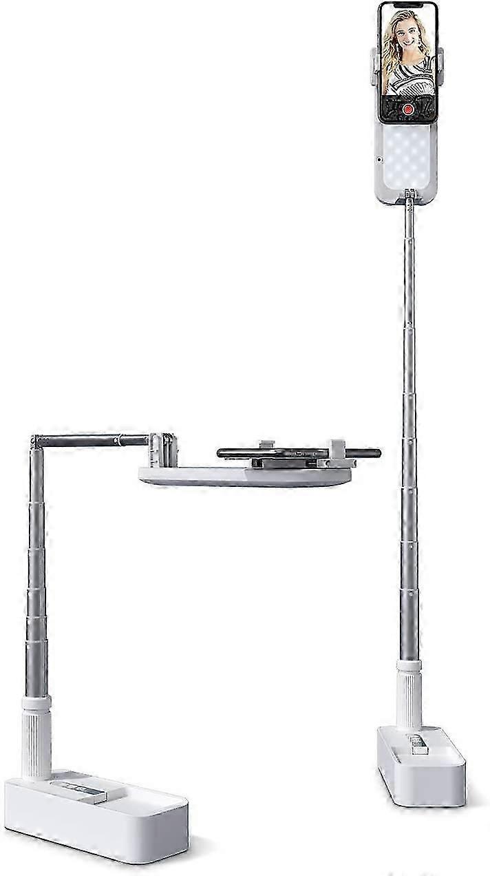 Extendable Selfie Stand with LED Light - Rechargeable and Wireless Phone Holder